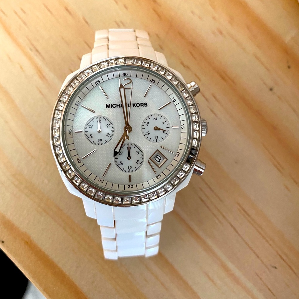 Michael Kors White with Diamonds Watch